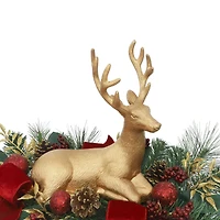 24" Gold Reindeer with Pine & Berry Centerpiece Tabletop Décor by Ashland®