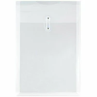 JAM Paper 10.5" x 14.5" Clear Plastic Button String Open End Envelopes, 12ct.