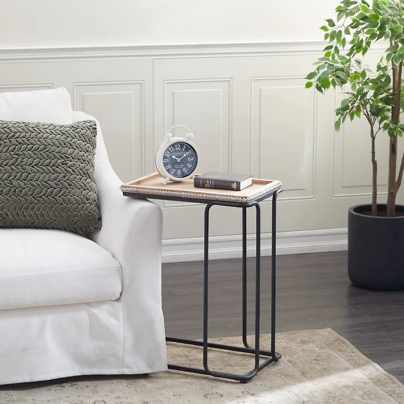 26" Beaded Edge Iron Accent Table