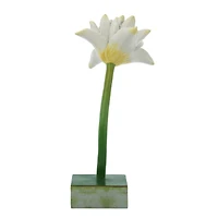 9.75" White Lotus Flower Tabletop Accent by Ashland®