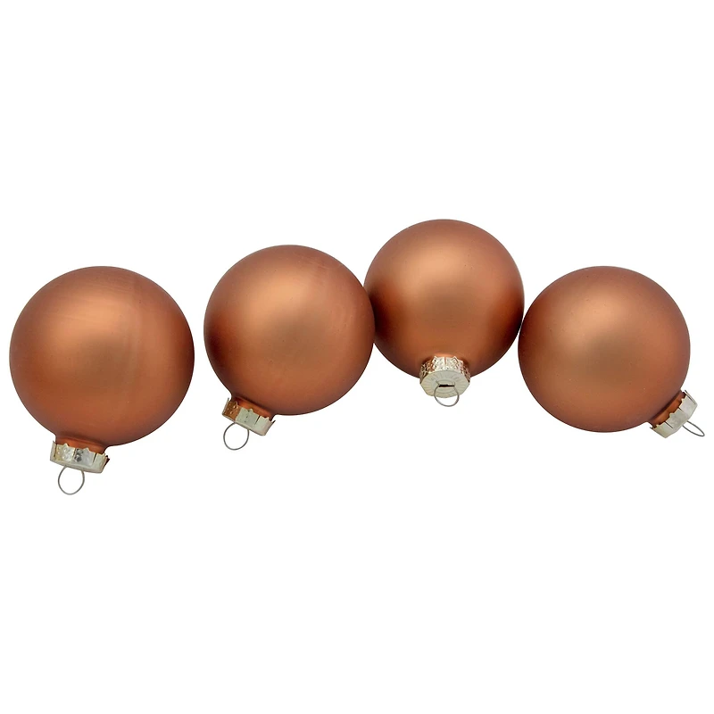 9ct. 2.5" Bronze 2-Finish Glass Ball Christmas Ornaments