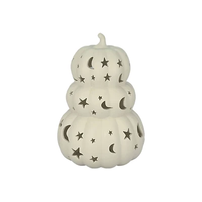 8" DIY Ceramic LED Star & Moon Pumpkin Stack Décor by Make Market®