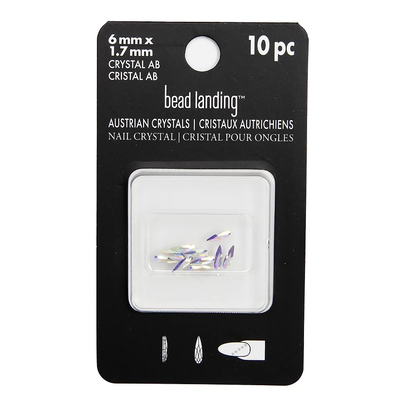 6mm Crystal AB Raindrop Glue-On Austrian Crystals by Bead Landing™, 10ct.