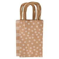 6 Packs: 13 ct. (78 total) Small Kraft Dots & Stripes Gift Bags by Celebrate It™