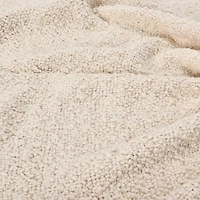 Hello Honey® Cream Cotton Blend Bouclé Throw with Fringe