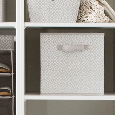 Simplify Gray Boho Collapsible Storage Cube