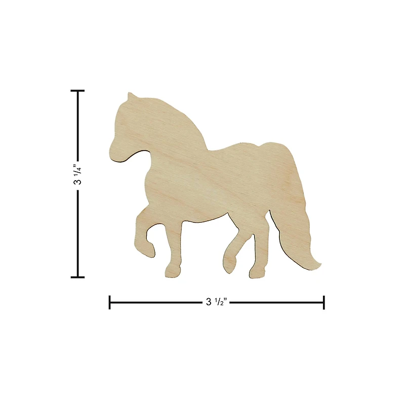 Essentials by Leisure Arts 24 Pack 4.25" x 3" Pony Flat Wood Shape