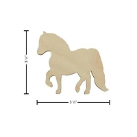 Essentials by Leisure Arts 24 Pack 4.25" x 3" Pony Flat Wood Shape