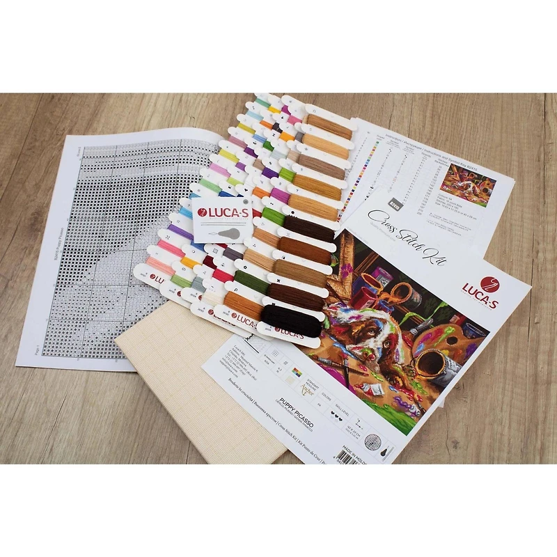 Luca-S Puppy Picasso Counted Cross Stitch Kit