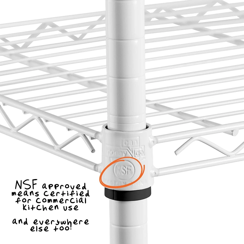 Honey Can Do White 5-Tier Heavy-Duty Adjustable Shelving Unit