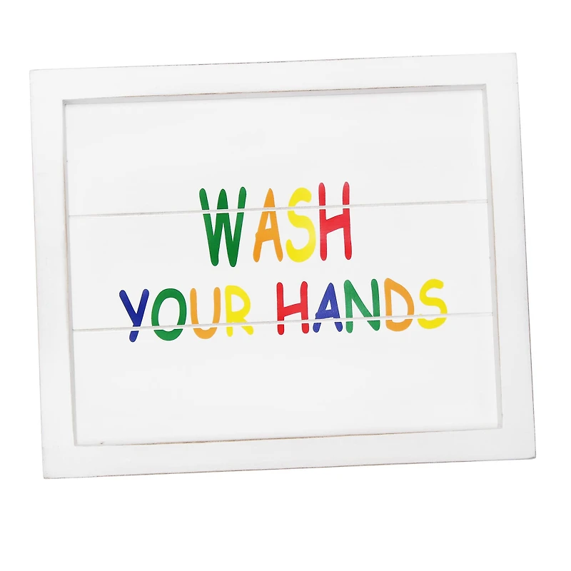 Elegant Designs Small White Wash Kids Towel Holder, Frame & Toilet Paper Holder Set