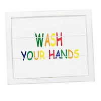 Elegant Designs Small White Wash Kids Towel Holder, Frame & Toilet Paper Holder Set