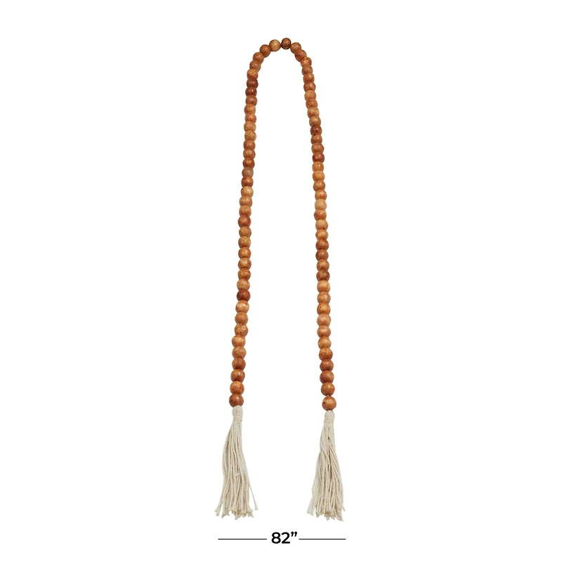 Brown Wood Bohemian Bead Garland 82" x 1" x 1"