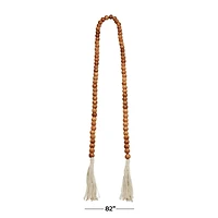 Brown Wood Bohemian Bead Garland 82" x 1" x 1"