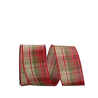 JAM Paper 2.5" x 10yd. Twill Wired Country Plaid Ribbon