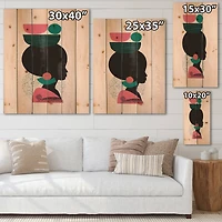 Designart - Ethnic Geometric Silhouette of Afro American II