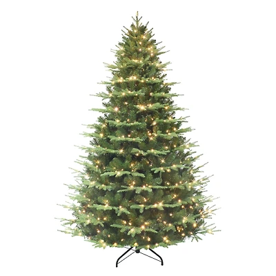 7.5ft. Pre-Lit Alaskan Winter Fir Artificial Christmas Tree, Dual-Color LED Lights