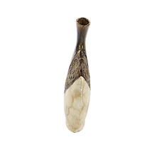 Brown Ceramic Traditional Vase, 14" x 11" x 3"