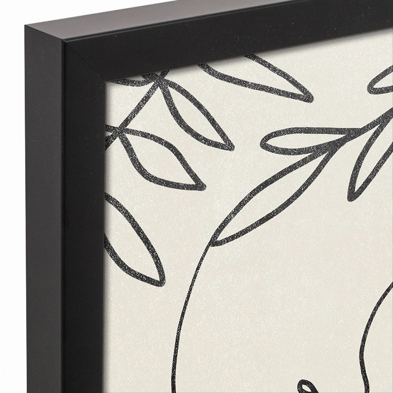 Botanical Faces 16" x 20" Black Framed Canvas