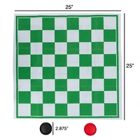 Toy Time Giant Checkers & Tic Tac Toe Reversible Game Rug