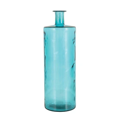 30" Blue Coastal Glass Vase
