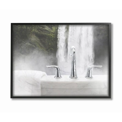 Stupell Industries Waterfall Bath Time Bathroom Framed Wall Art