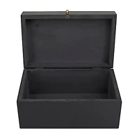 Novogratz Black Wood Intricate Carved Box with Hinged Lid Set