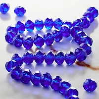 Sapphire Glass Rondelle Beads, 8mm by Bead Landing™