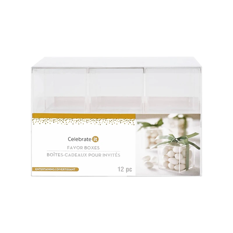 2" Clear Plastic Favor Boxes, 12ct. by Celebrate It™