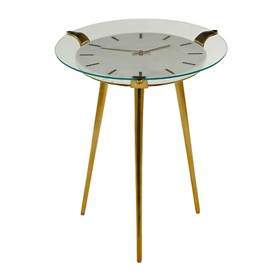 White Aluminum Glam Accent Table, 19" x 20" x 23"