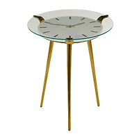 White Aluminum Glam Accent Table, 19" x 20" x 23"