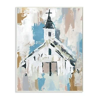 Stupell Industries Distressed Country Church House Abstract Pattern Wood Wall Plaque