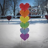 63" Valentine's Day Collection Rainbow LED Pre-Lit Valentine's Stacked Hearts Plug In Decoration