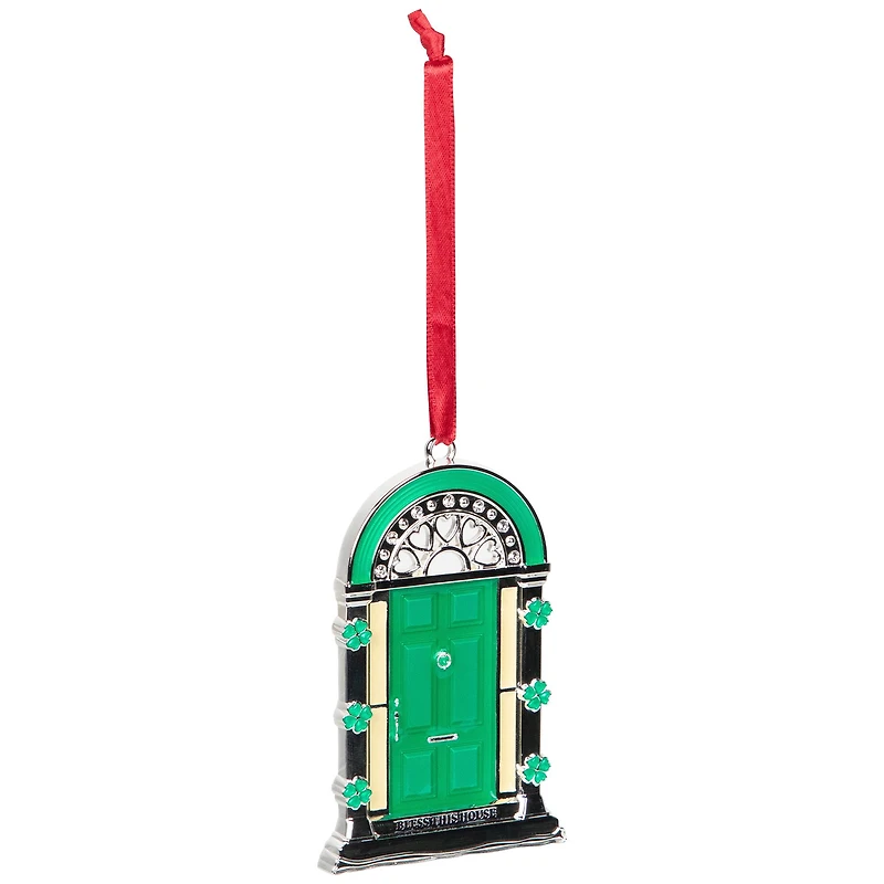Bless This House Irish Shamrock Door Christmas Ornament - 3.75"