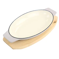 Martha Stewart 2-Piece Enameled Cast Iron Au Gratin with Trivet Set