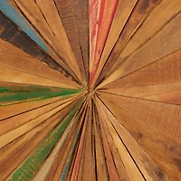 39" Brown Rustic Abstract Teak Wood Wall Decor