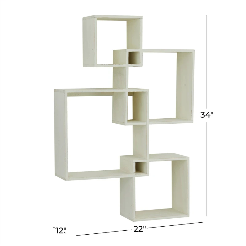 White Fir Contemporary Wall Shelf, 34" x 12" x 22"