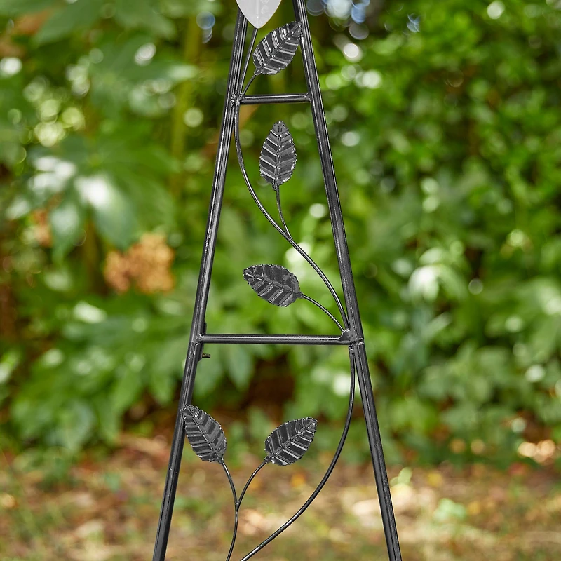 Glitzhome® 44" Metal Flower Wind Spinner Garden Stake