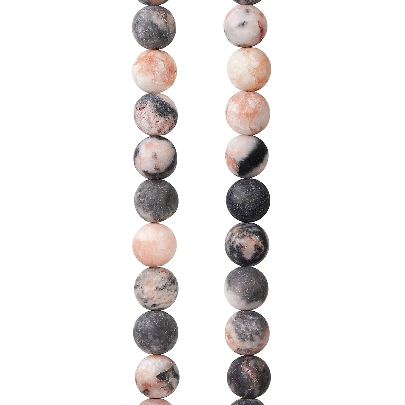 12 Pack: Pink & Gray Mix Agate Round Beads, 8mm by Bead Landing™