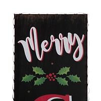 Glitzhome® 3.5ft. LED Black Christmas Porch Sign with Timer