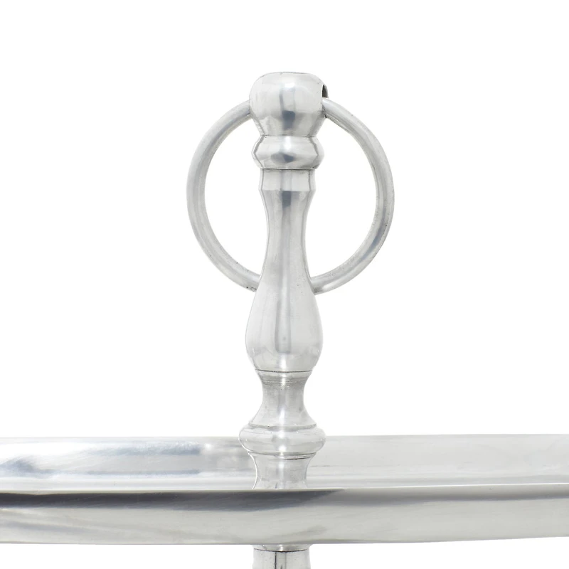 The Novogratz 19" Silver Aluminum 3-Tier Tray Stand