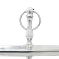 The Novogratz 19" Silver Aluminum 3-Tier Tray Stand