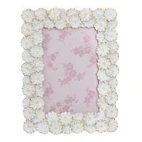 Just Jane 4" x 6" White & Gold Flower Frame by Studio Décor®