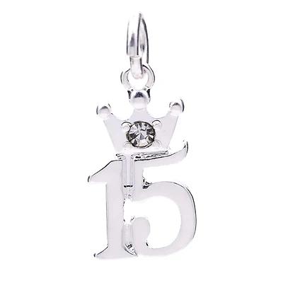 Silver Plated Crown 15 Charm by Bead Landing™