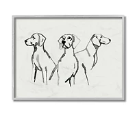 Stupell Industries Trio of Dogs Wall Art in Gray Frame