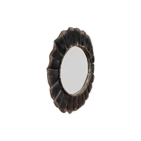Hello Honey® 31" Black Oval Scalloped Metal Mirror