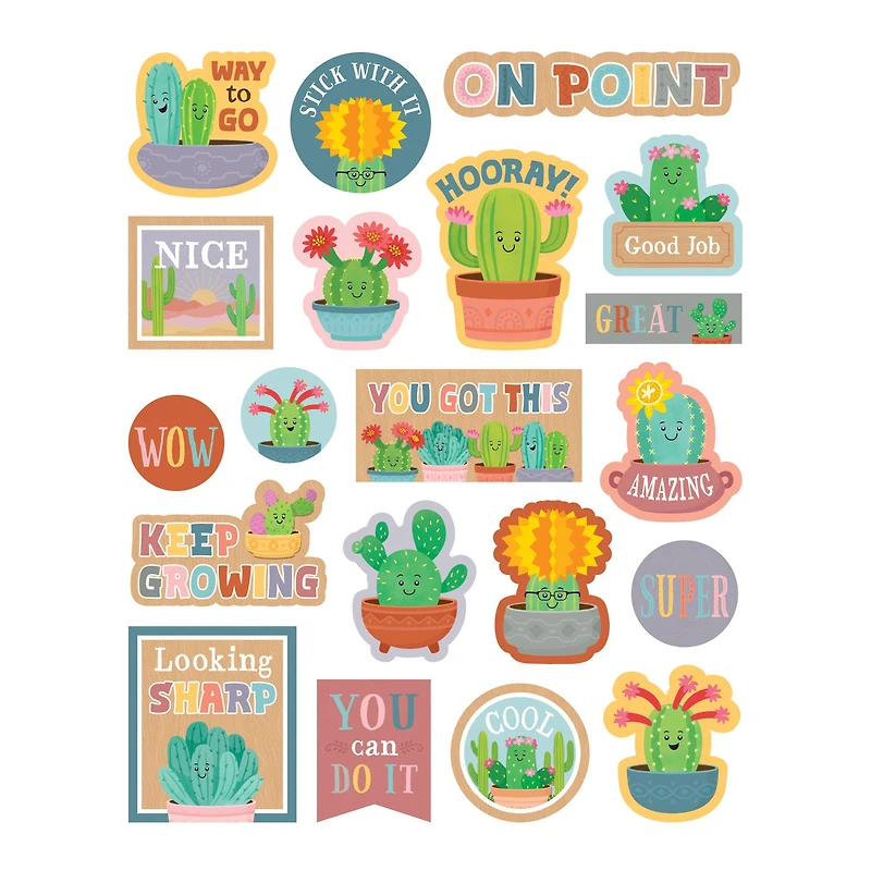 Teacher Created Resources® Happy Cactus Crew Stickers, 120 Per Pack, 12 Packs total of 1440