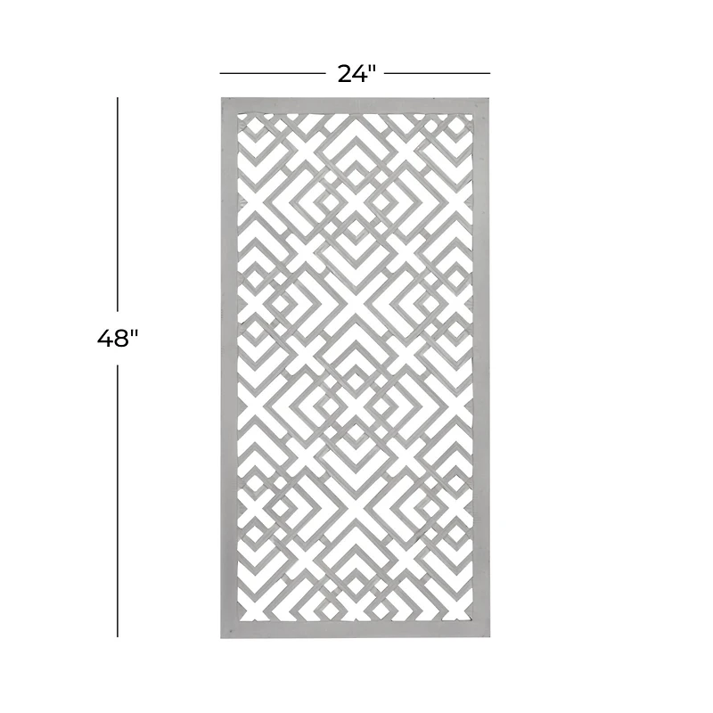 48" White Wood Abstract Farmhouse Wall Décor