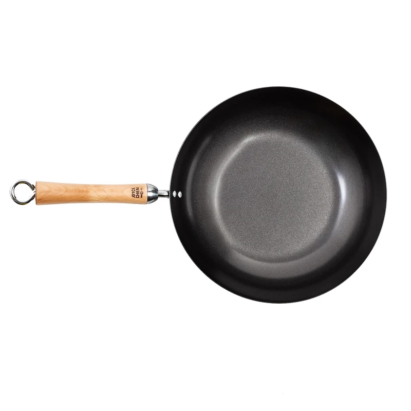 Joyce Chen 12" Carbon Steel Nonstick Stir Fry Pan with Birch Handle
