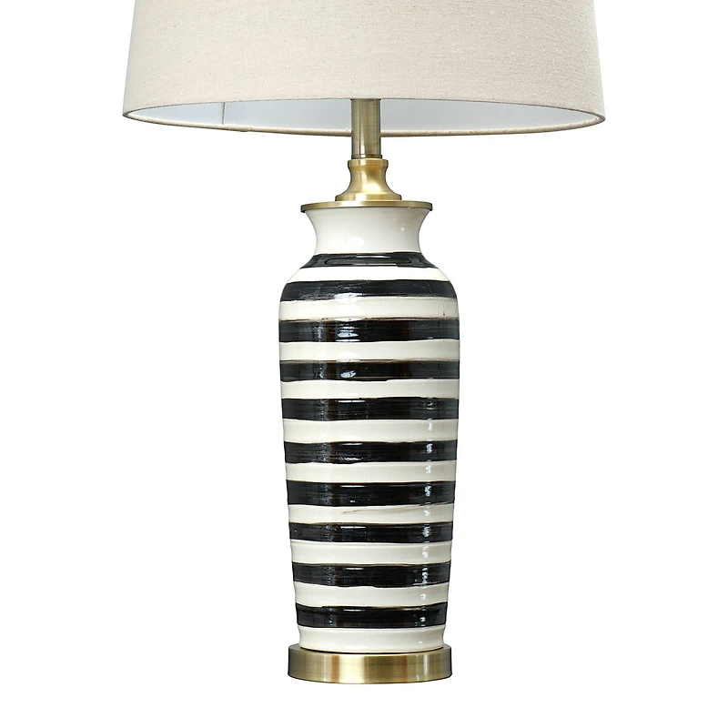 Hello Honey® Black & White Striped Ceramic Table Lamp